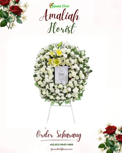 Krans Bunga Duka Cita di Timbangan